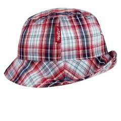 Letní bavlněný klobouk Hawaii - vzor 130 - červená kostka