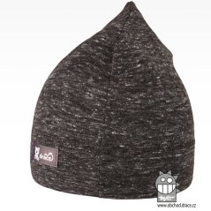 Bavlněná kojenecká čepice Čertík - vzor 10 - antracit / melír