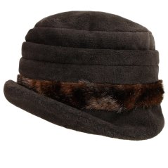 Dámský zimní klobouk - vzor 077 - černá - polar fleece