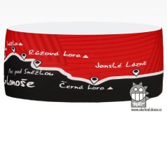 Funkční čelenka Baldo Krkonoše - vzor 004 - červená / černá