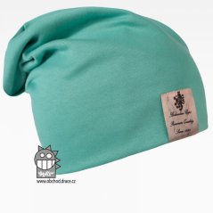 Bavlněná čepice Pastels DOUBLE - vzor 28 - tmavá mentolová