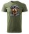 Bavlněné unisex tričko s potiskem - vzor 0014 - khaki zelená tmavá /Rotvajler