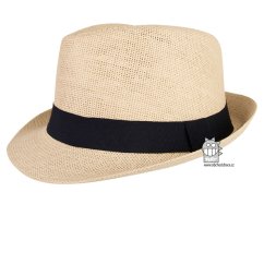 Letní chlapecký klobouk/slamák - Trilby - vzor 007 - béžová