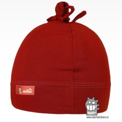 Bavlněná kojenecká čepice Uzlík - vzor 06 - cihlová tmavá