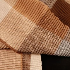 Dámská elegantní šála - vzor 054 - béžová / hnědá - kostka