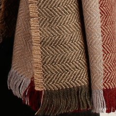 Dámská elegantní šála - vzor 016 - hnědá / vínová - kostka