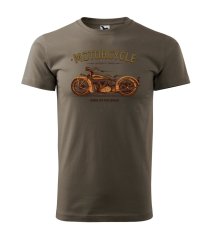 Bavlněné unisex tričko s potiskem - vzor 0003 - tmavá břidlice / Motorka