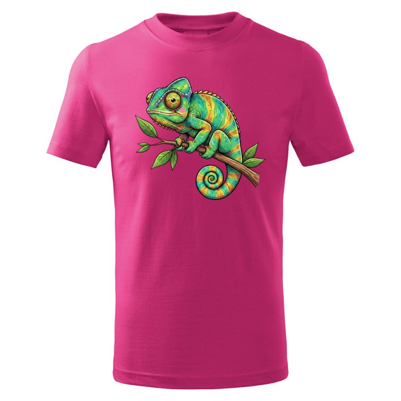 Dětské bavlněné tričko s potiskem - vzor 0256 - chameleon
