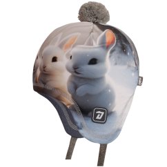 Dětská zimní funkční laponka Polárka - vzor 52 - bílá - králíčci