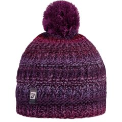 Zimní teplá vlněná čepice Olivia - vzor 23 - fialová / růžová