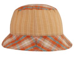 Letní bavlněný klobouk Hawaii - vzor 59 - béžová - oranžová kostka