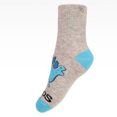 Dětské bavlněné ponožky - vzor 165 - šedá - dinosaurus