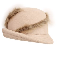 Dámský zimní klobouk - vzor 078 - béžová- polar fleece