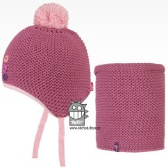 Laponka a nákrčník pletený Bambi set - vzor 12