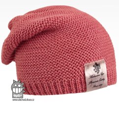 Pletená čepice Colors - vzor 09 - cihlová