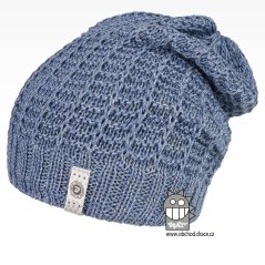 Merino pletená čepice Harmony - vzor 18 - světlá jeans