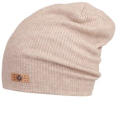 Spadlá čepice Rayon Rib - vzor 011 - béžová melír