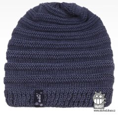 Merino pletená čepice Harmony - vzor 10 - šedo modrá