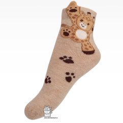 Dětské bavlněné ponožky - Arti - vzor 020 - béžová - zvířátka