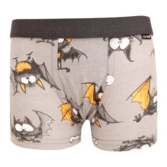 Chlapecké  bavlněné boxerky - vzor 056  - šedá - netopýři