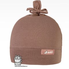 Bavlněná kojenecká čepice Uzlík - vzor 10 - fialovo hnědá