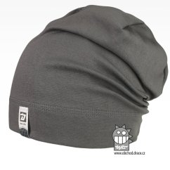 Spadlá bavlněná čepice Alan - vzor 25 - tmavě šedá