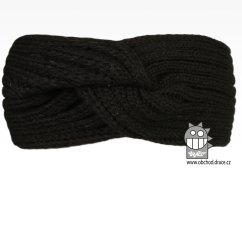 Čelenka pletená Twist - vzor 15 - černá