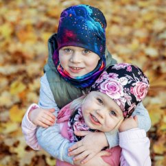 Fleecová čepice Yetti - vzor 40 - černá - růže