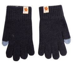 Dětské pletené prstové rukavice 4 - 6 let - vzor 085 - tmavě modrá