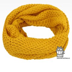 nákrčník chomout pletený 120cm- vzor 44 hořčicová