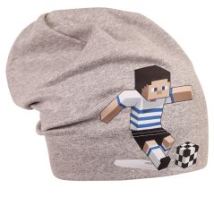 Spadlá bavlněná čepice Pepe - vzor 48 - šedivá - herní svět - fotbalista