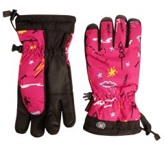 Dětské šusťákové prstové rukavice - vzor 016 - fialová