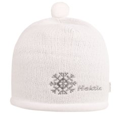 Zimní pletená čepice - AKCE / DOPRODEJ - vzor 136 - bílá - vločka