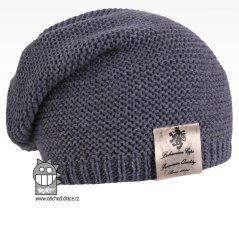 Pletená čepice Colors - vzor 19 - jeans modrá