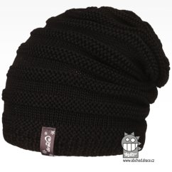 Merino pletená čepice Harmony - vzor 12 - černá