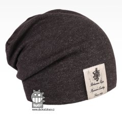 Bavlněná čepice Pastels DOUBLE - vzor 40 - černá melír