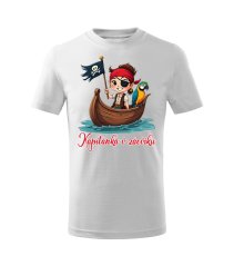 Dětské bavlněné tričko s potiskem - vzor 139 - bílá / Kapitánka v zácviku