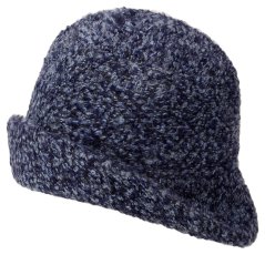 Dámský zimní klobouk - vzor 076 - modrá - krul