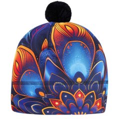Flavio - zimní funkční čepice - vzor 184 -  tmavě modrá - mandala
