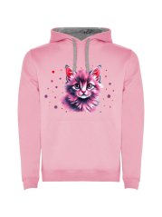 Dětská mikina s kapucí Urban - vzor 019 - růžová /Kočička