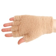 Dětské pletené palcové rukavice 8 - 99 let - vzor 008 - béžová - kapybara