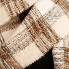 Dámská elegantní šála - vzor 020 - béžová / hnědá - kostka