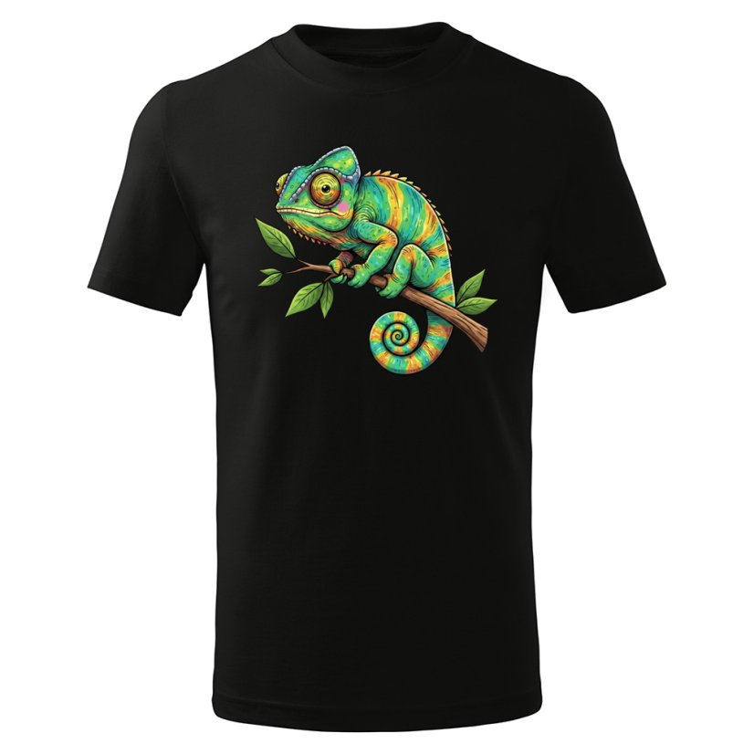 Dětské bavlněné tričko s potiskem - vzor 0256 - chameleon