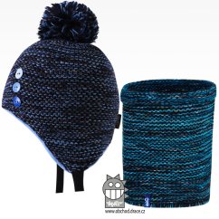 Laponka a nákrčník pletený Bambi set - vzor 05