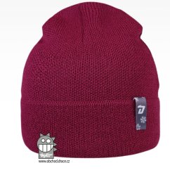 Merino pletená čepice Urban - vzor 07 - starorůžová tmavá