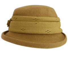 Dámský zimní vlněný klobouk - vzor 101 - olivová