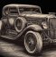 Pánské bavlněné tričko - vzor 009  - černa /hot rod