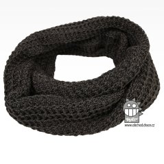 Merino pletená šála chomout Harmony - vzor 02 - antracit