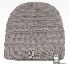 Merino pletená čepice Harmony - vzor 05 - šedá světlá