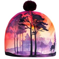 Flavio - zimní funkční čepice - vzor 183 -  duhová - jednorožci